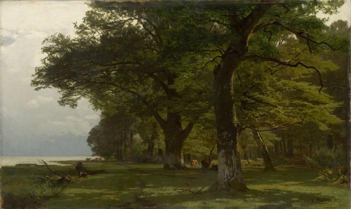 Eugen Ducker Herd Near a Forest